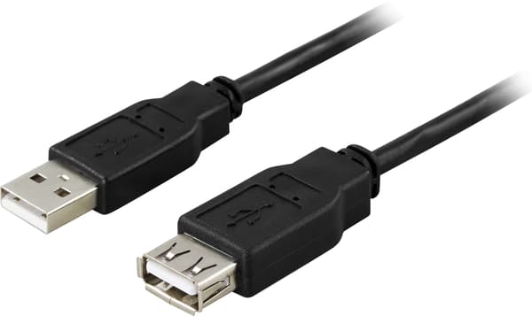 USB 2.0 cable Type A ma, Type A fe 3m, black