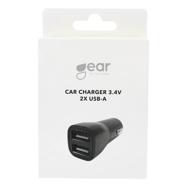 Lader 12/24V 2xUSB-A 3,4A Svart