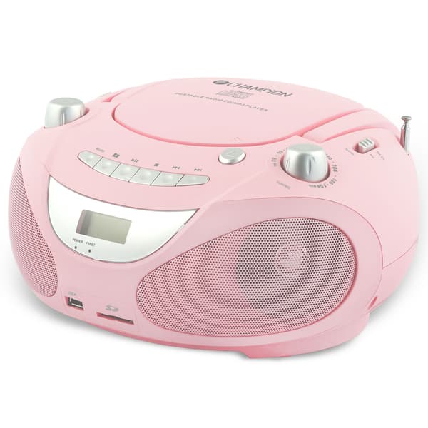 Ghettoblaster CD/Radio/MP3/USB Lyserød