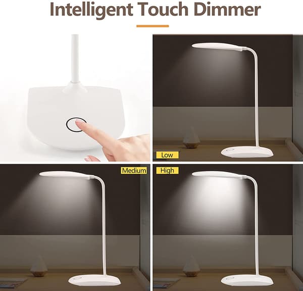 Skrivebordslampe med dimming (LED) - Hvit