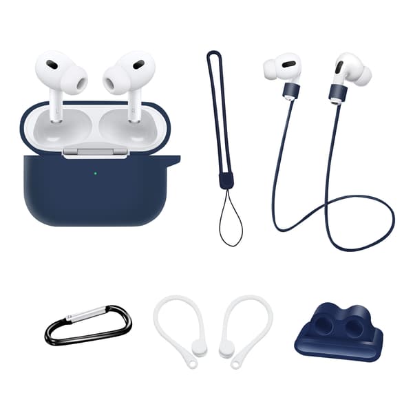 6-delt tilbehørssæt til Airpods Pro 2 - Dybblå