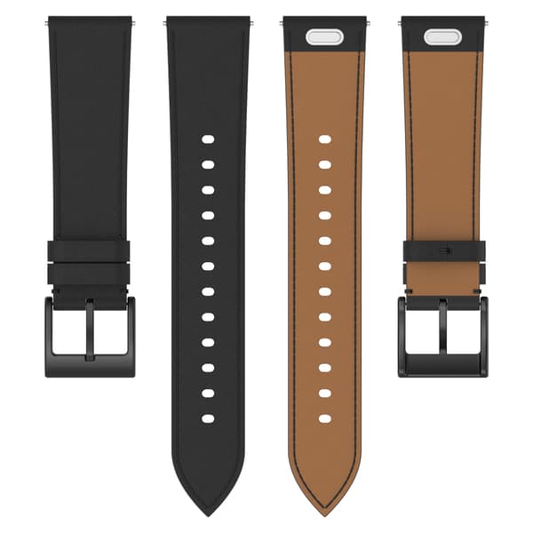 Rem i ægte læder til Samsung Watch 4 5 6 7 Black