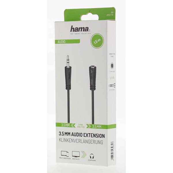 Cable Audio 3.5mm-3.5mm Extension 1.5m