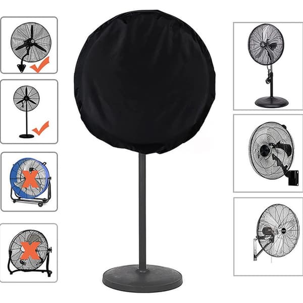 Svart 75 Modell Fläktskydd (85cm Diameter) - Vattentätt & Dammtätt Stativfläktskydd