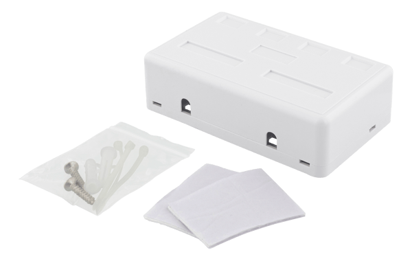 Surface mount box for Keystone, 4 ports, white