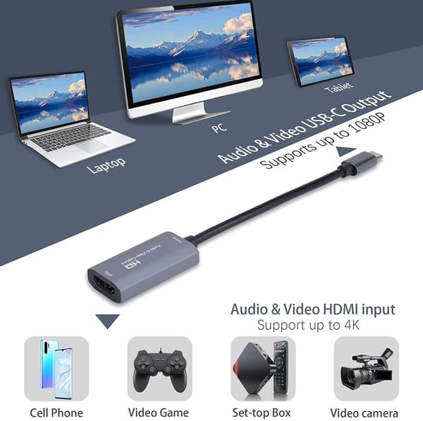 Videoopptakskort / USB-C til HDMI