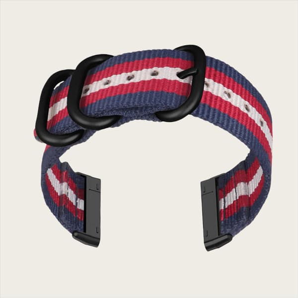 Nailonranneke Fitbit Versa 3/Senselle Blue+red+black