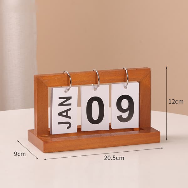 Minimalistisk träkalender i evighet Brown