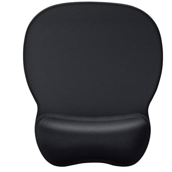 Musemåtte med ergonomisk håndledsstøtte for behagelig skrivning Black
