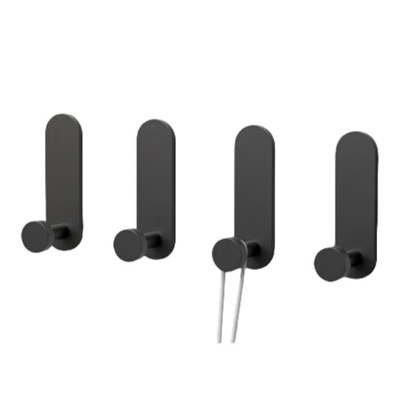 Kestävät seinäkoukut [4 kpl] Black