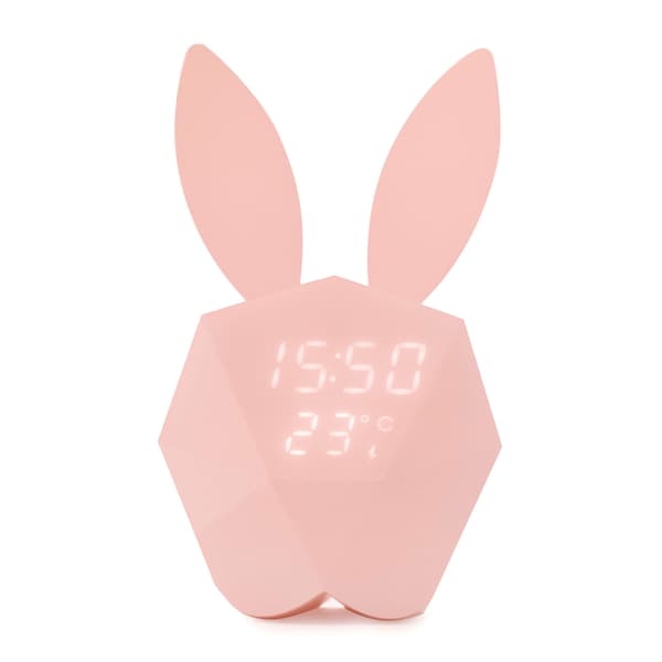 Vækkeur med Natlys Rabbit Rosa