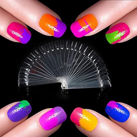Displaytips / display for neglelakkprøver 50 tips Transparent