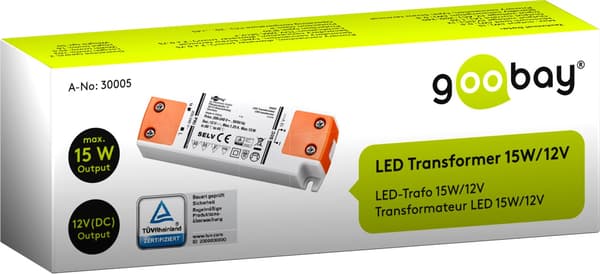LED-transformer 12 V (DC) (DC), 15 W