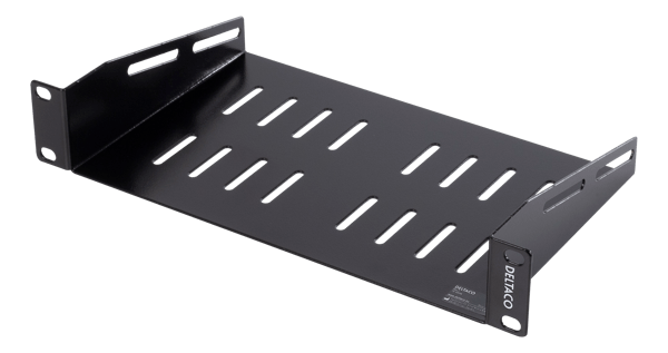 10 "fixed shelf, 1U, 136mm deep, black