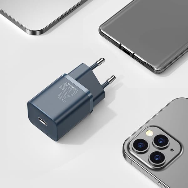 Baseus Super Si Quick Charger 1C 20W med USB-C kabel til Lightning 1m (blå)
