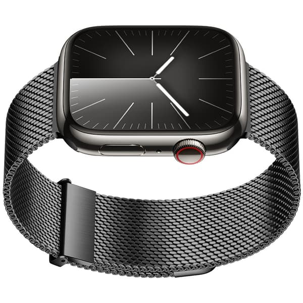 Grafiitinharmaa Milanese Loop -ranneke Apple Watchille Grey L