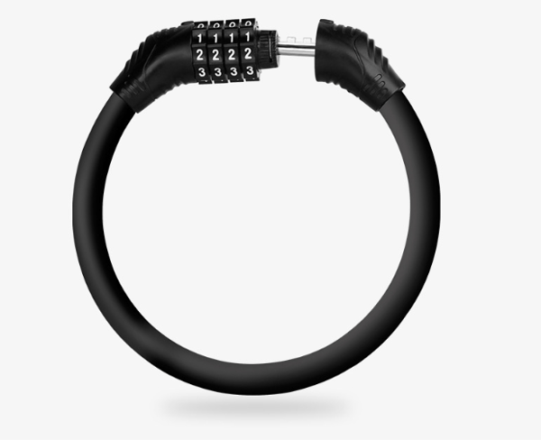 Sykkellås (kabel) med kode Black