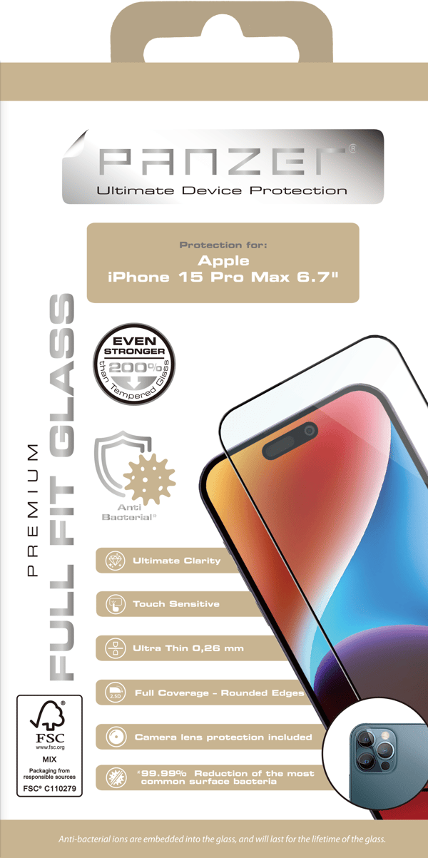 iPhone 15 Pro Max Full-Fit Silicate Glass