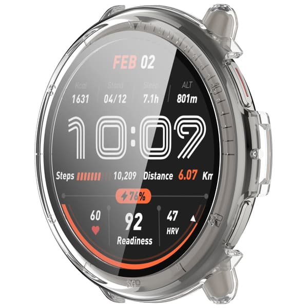 Amazfit Active2 -suojakotelo integroidulla näytönsuojalla Transparent