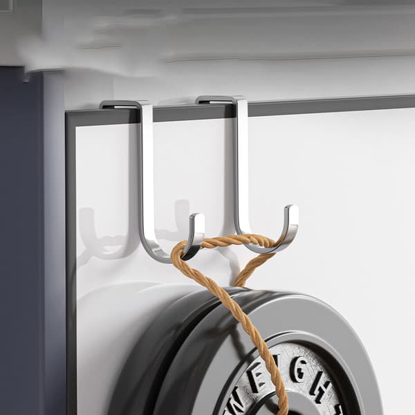 Over Cabinet Door Hooks, Double Hooks for Kitchen 2 Pack L