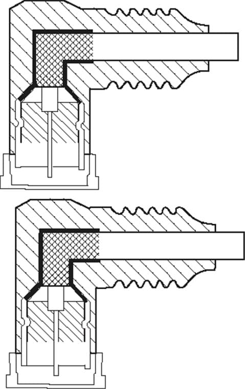 Vinklet SAT -antennekabel (80 dB), 2x skjermet