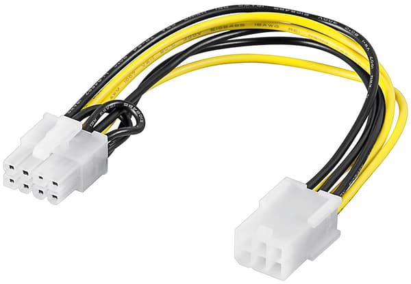 Pc-grafikkort strømkabel/strømadapter, PCI-E/PCI Express, 6 pin til 8 pin