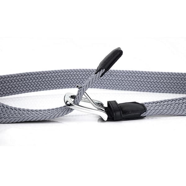 Flettet elastisk herrebælte med spænde 105cm Grey