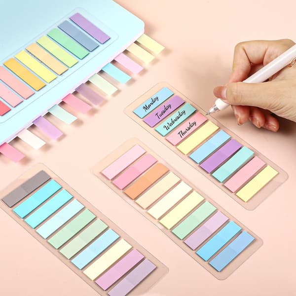 Fluorescerende Sticky Notes, klassificerede indeksnoter med etui