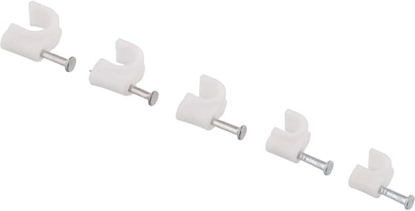 Cable clamps in plastic with steel nails, 4 sizes, 230-pack