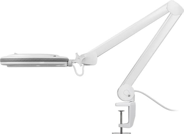 LED-forstørrelseslampe med klips, 9 W, hvit