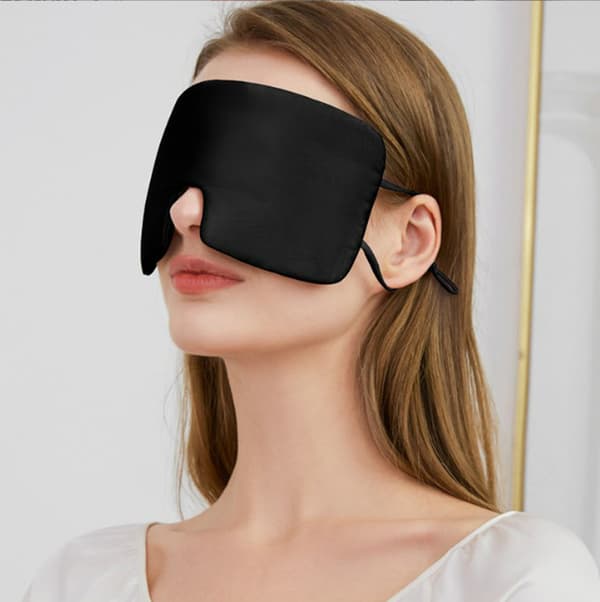 Överdimensionerad sidensovmask för män och kvinnor Black