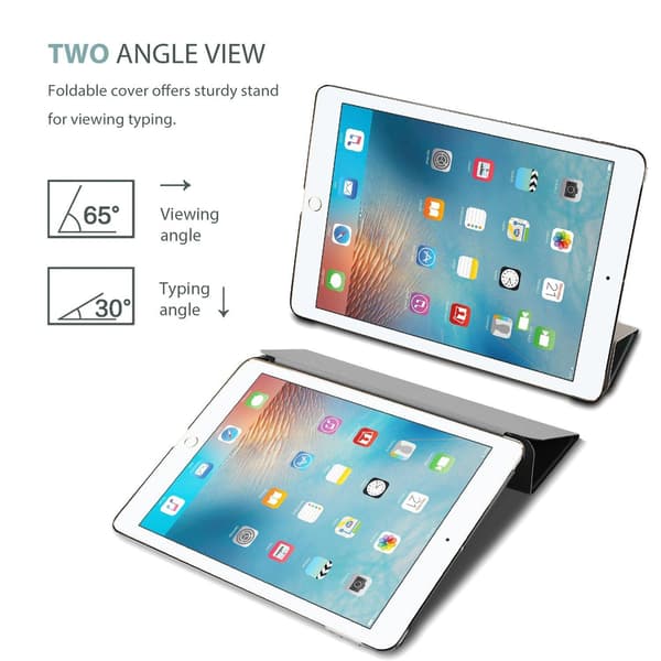 Smartdeksel til iPad 5/6 Air 1/2, sort stativ 9,7"