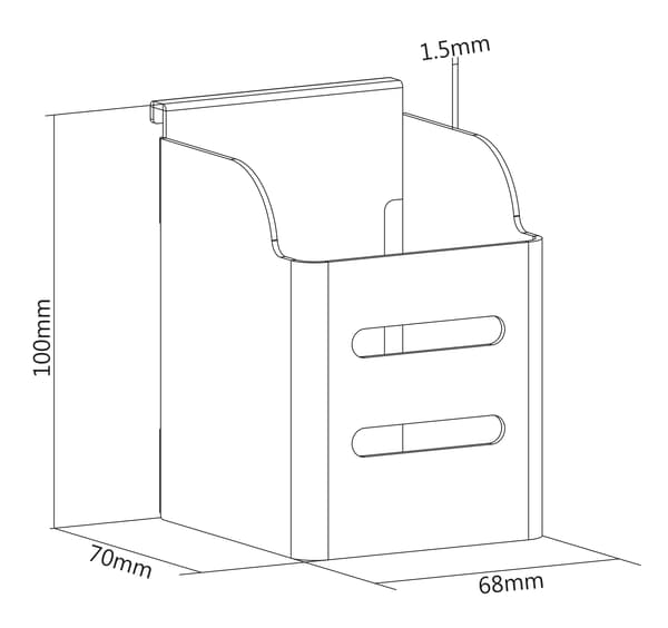 OFFICE Pencil cup for slatwall panel DELO-0156, white