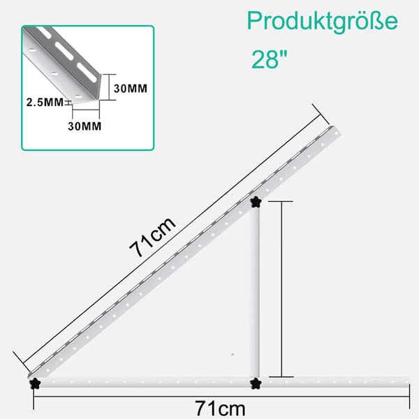Aluminium Solcellepanel Trekantbrakett M
