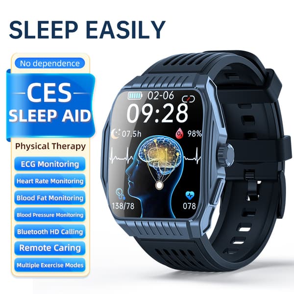 Smartklocka med Sömnhjälp, EKG, Bluetooth-samtal Black