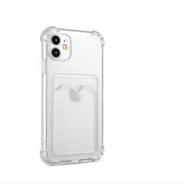 iPhone 12 kotelo korttitelineellä TPU läpinäkyvä