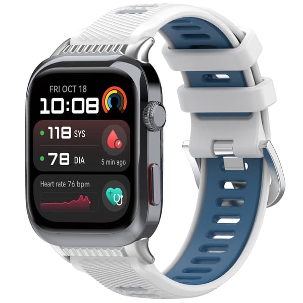 Silikoninen kellonranneke Huawei Watch D2:lle White + Blue