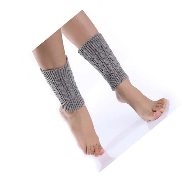 Kabelstrikkede korte benvarmere Grey