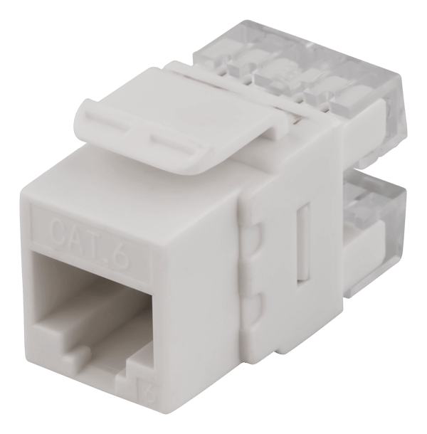 UTP CAT6 Keystone connector, 180 degree, "Tool-free"