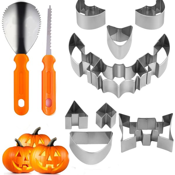 12-delt Halloween Græskar Udskæring Værktøjssæt - Rustfrit Stål DIY Kit