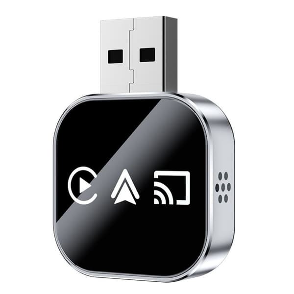 Trådløs CarPlay/Android Auto/Mirror Link Box Q1AS Sølv 3-i-1 Adapter til Udenlandske Systemer