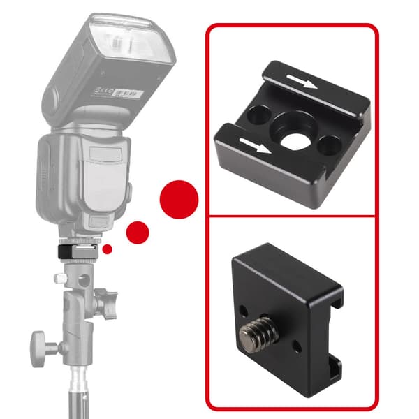 Cold Shoe Mount Adapter Cold Shoe Extender til kamera Black