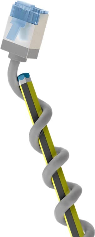 Ultra-fleksibel patchkabel CAT 6A, slank, U/FTP, grå