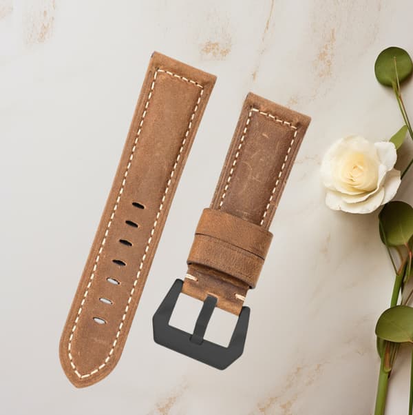 Urrem i ægte læder Brown 20 mm