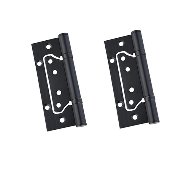 Tunga dörrgångjärn med skruvar (4-pack) Black 4