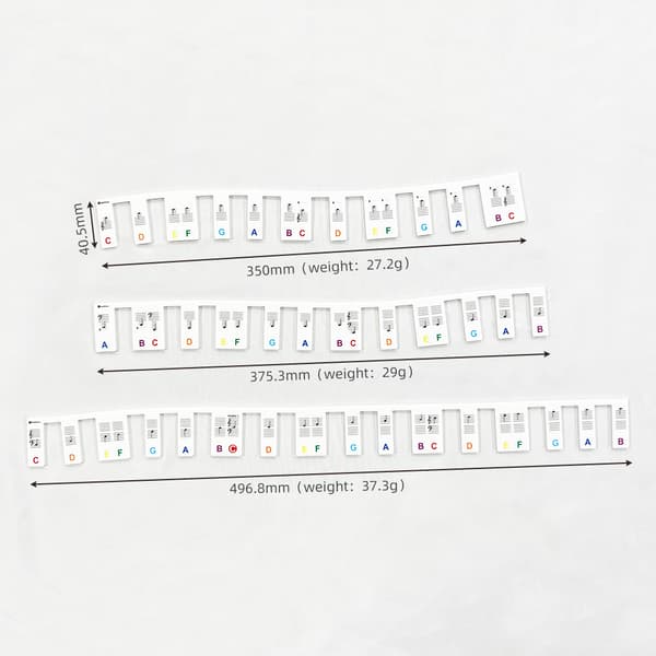 Avtakbart selvlysende klaviatur Note Label 88 Key White