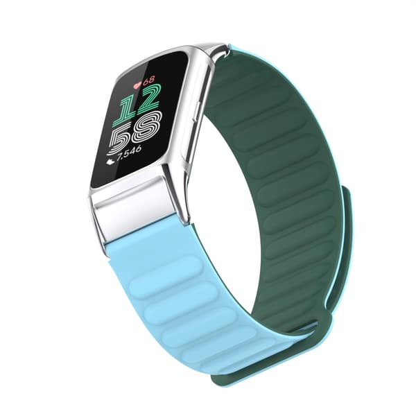 Stilig magnetisk silikonrem for Fitbit Charge 6 Blue