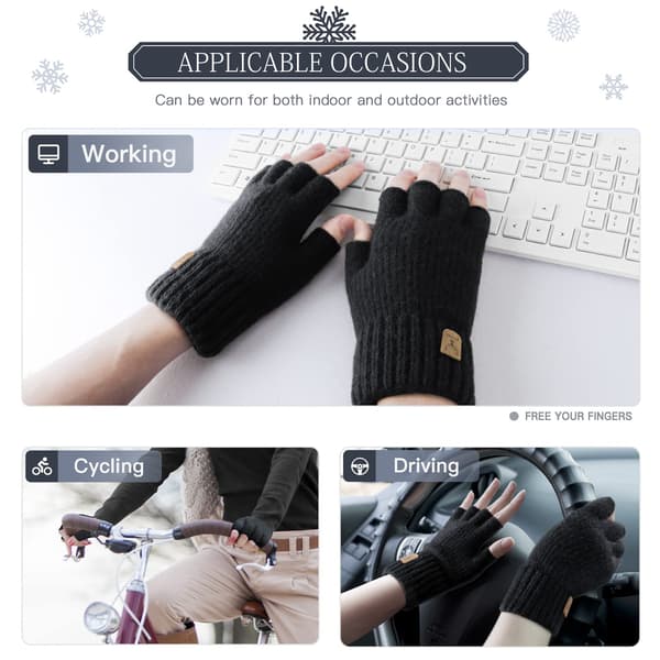 Halvfingerhandskar Fingerlösa Vantar DarkGrey