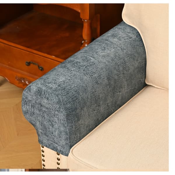 Elastiske, vanntette PU-armbeskyttere for sofa – Sklisikre møbelbeskyttere Grey