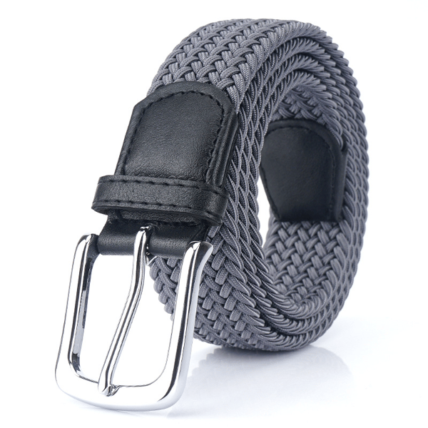 Punottu elastinen miesten vyö soljella 105cm Grey